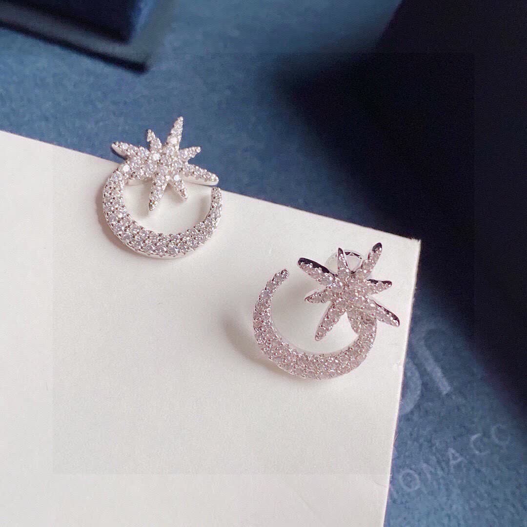 APM Monaco Star and Crescent Hoop Earrings